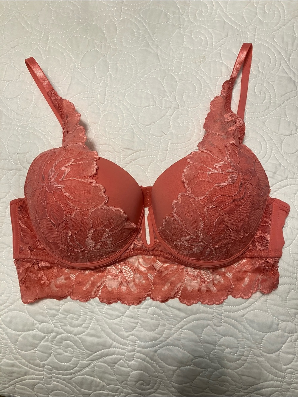 Marilyn Monroe Coral Lace Push Up Bra
